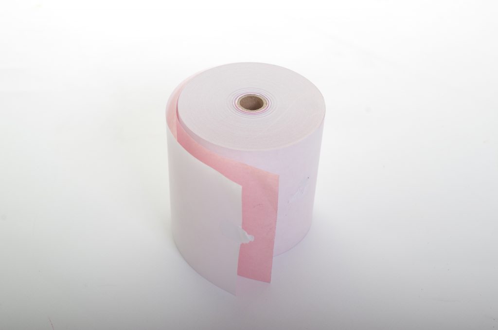 2 Ply Paper Rolls White / Pink 76 x 70 x 12.7 WP (box of 20)