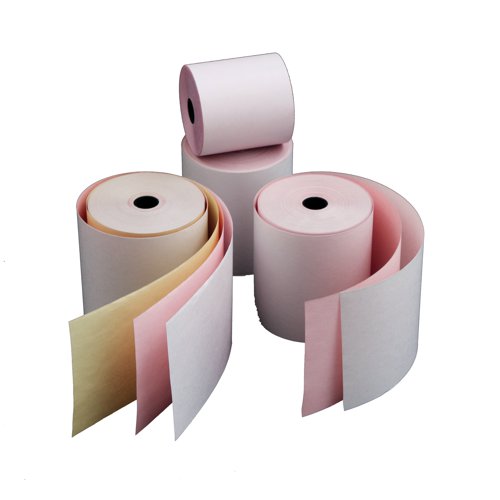 3 Ply Paper Rolls White / Pink / Yellow 76 x 70 x 12.7 WPY (box of 20)